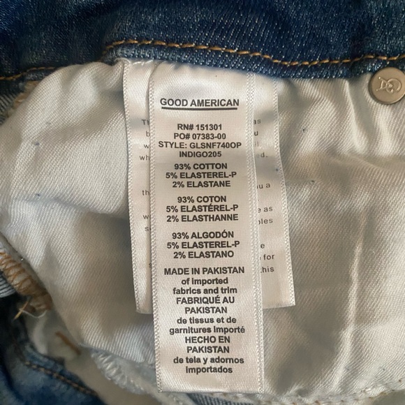 Good American Good Legs Straight Denim Jeans Indigo Size 12/31 GLSNF740OP - Picture 6 of 9